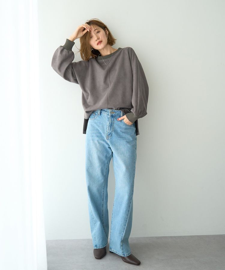 YECCA VECCA「ルーズストレートデニムパンツ」|デニム|