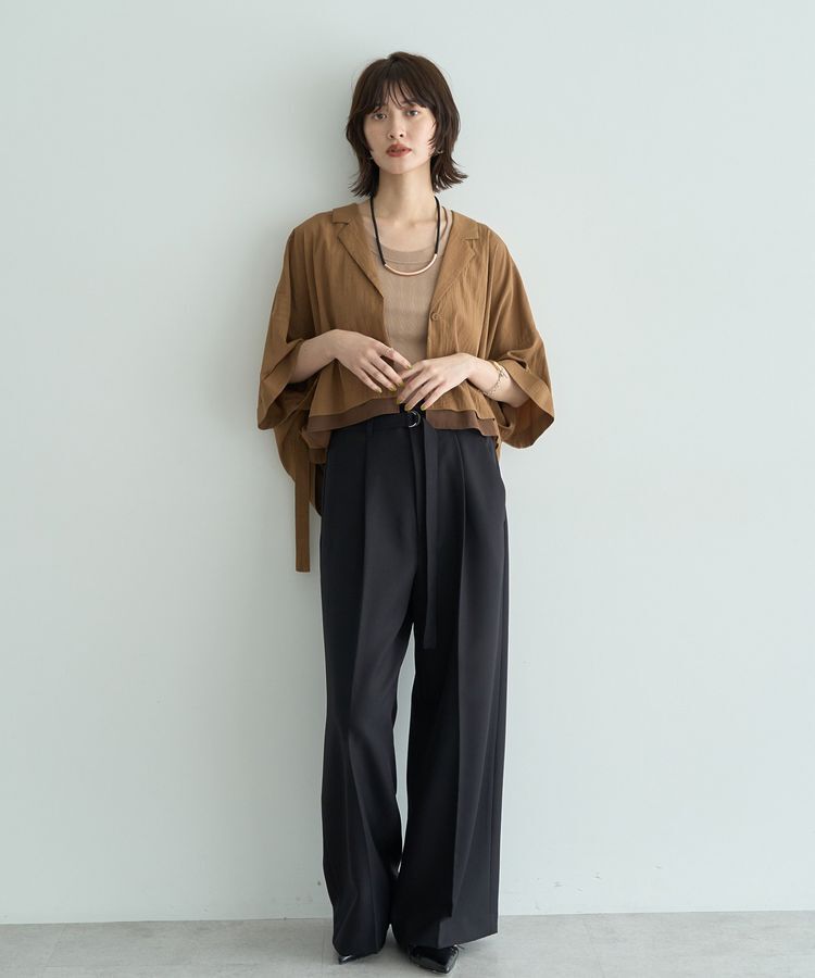 Editt by YECCA VECCA「【接触冷感】クロップドデザインジャケット②」|テーラードジャケット|