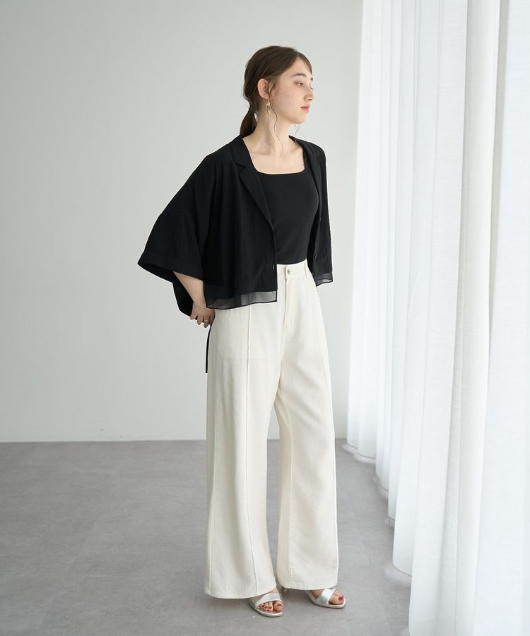 Editt by YECCA VECCA「【接触冷感】クロップドデザインジャケット②」|テーラードジャケット|