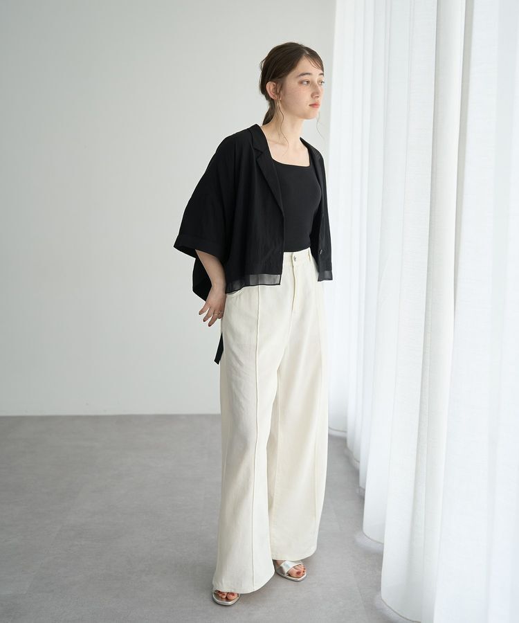 Editt by YECCA VECCA「【接触冷感】クロップドデザインジャケット②」|テーラードジャケット|