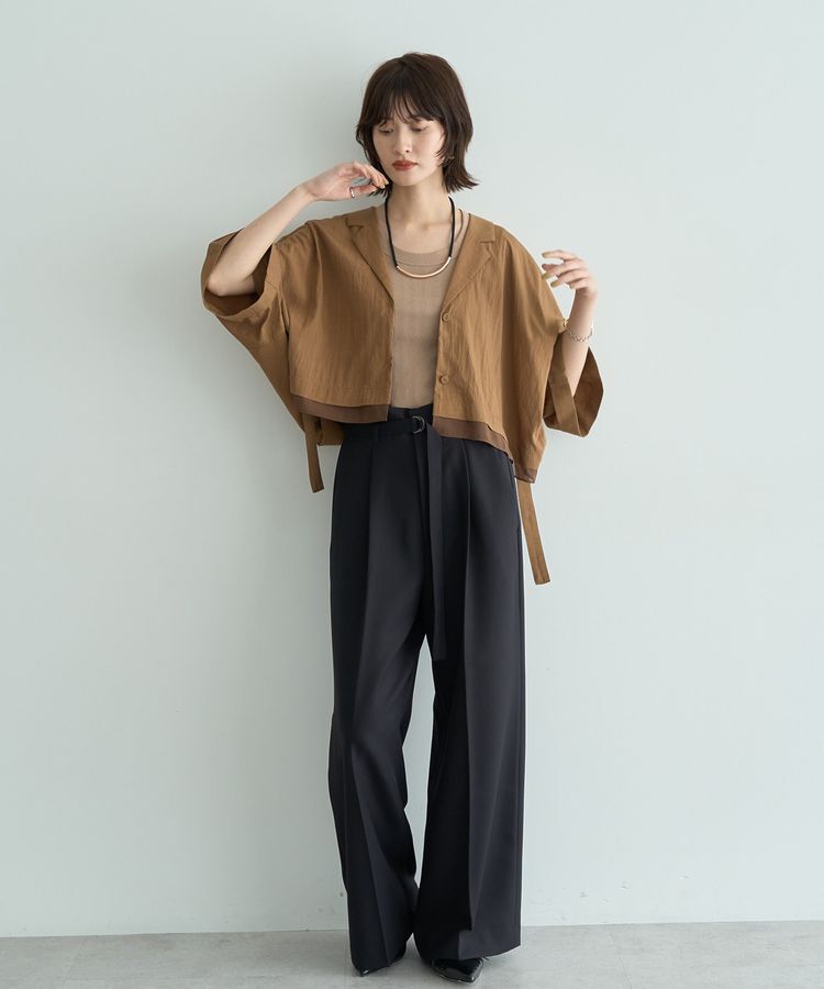 Editt by YECCA VECCA「【接触冷感】クロップドデザインジャケット②」|テーラードジャケット|