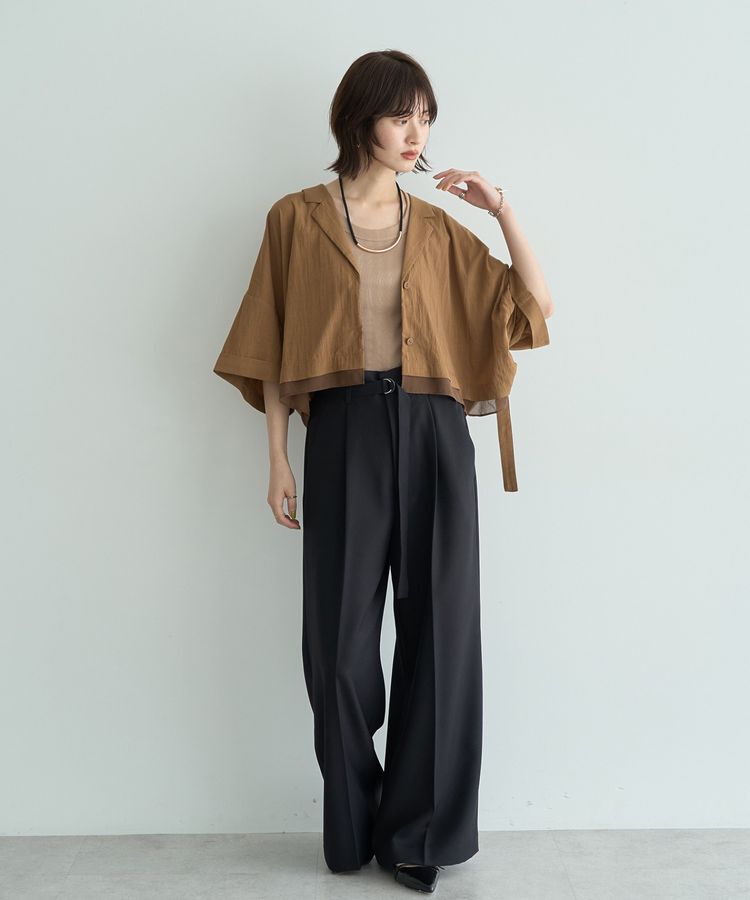 Editt by YECCA VECCA「【接触冷感】クロップドデザインジャケット②」|テーラードジャケット|