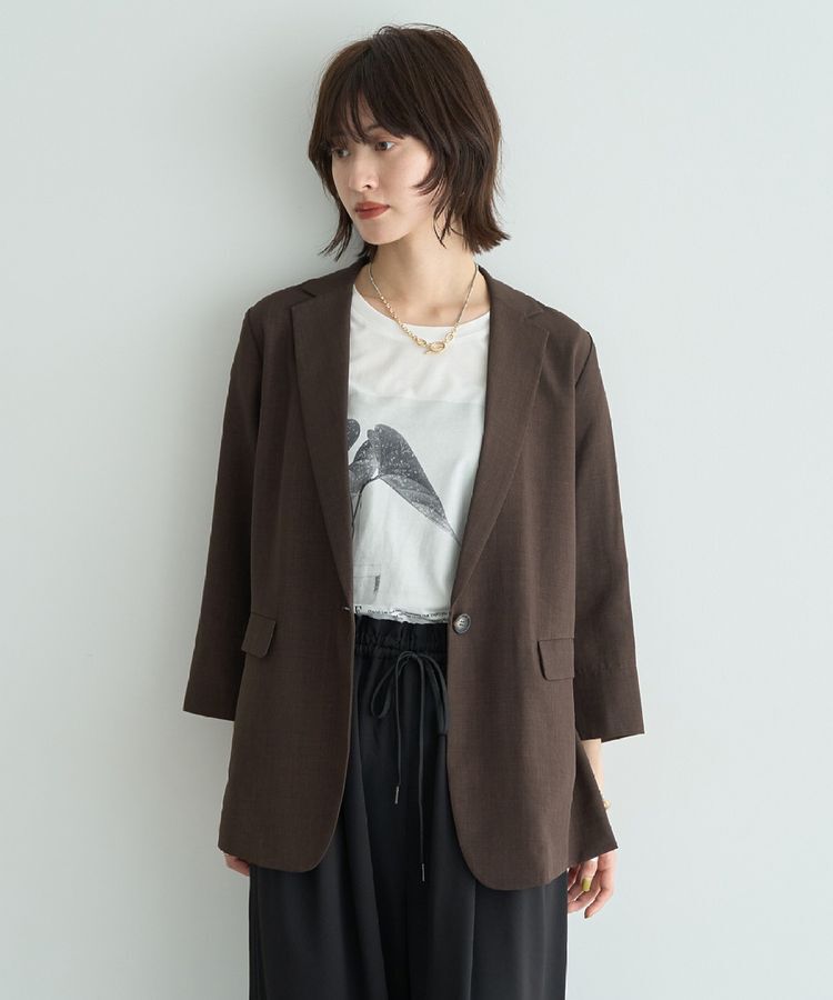 YECCA VECCA「リネンライクジャケット②」|テーラードジャケット|