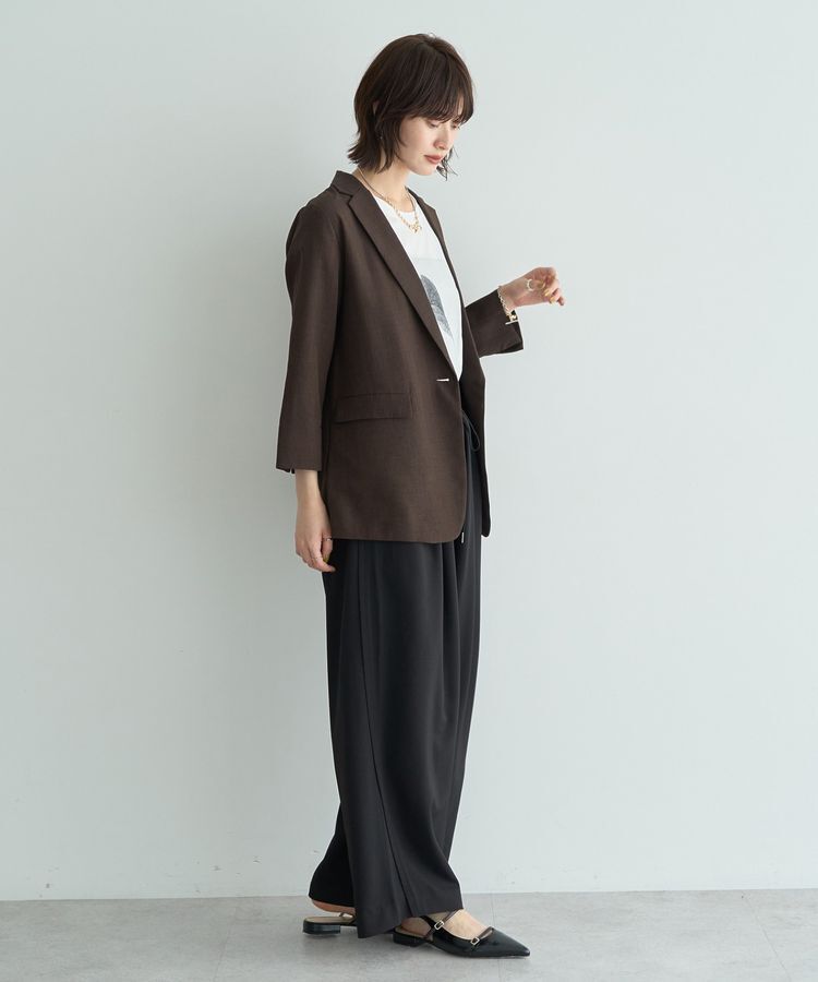 YECCA VECCA「リネンライクジャケット②」|テーラードジャケット|