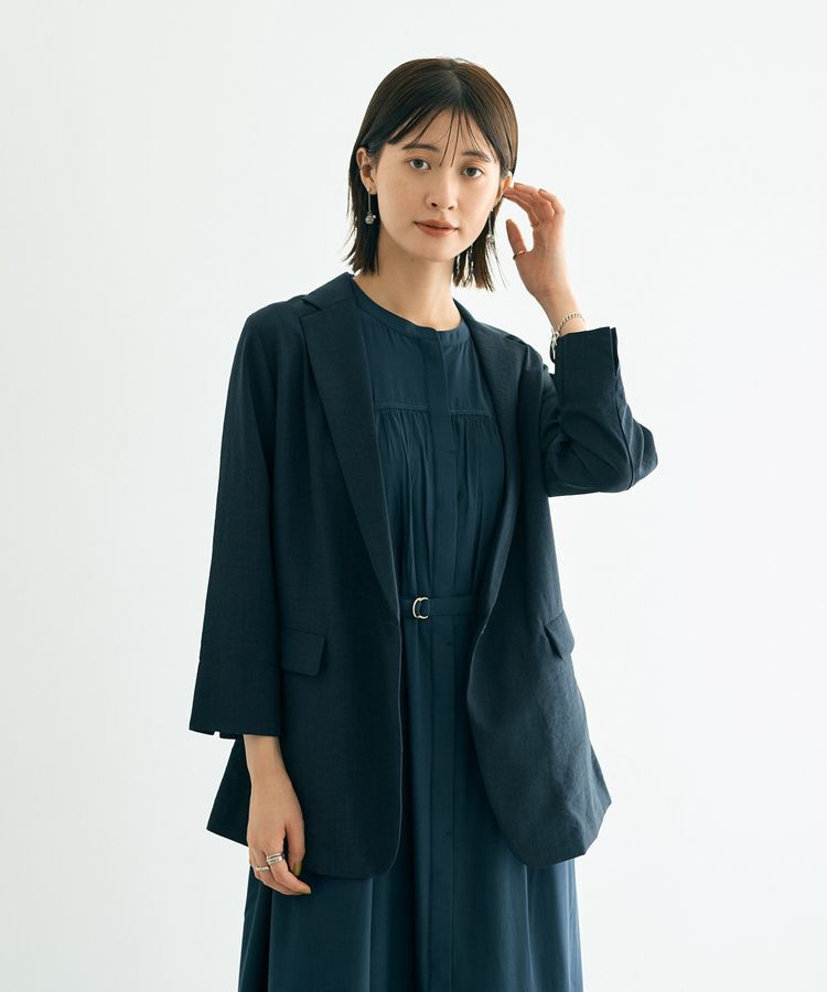 YECCA VECCA「リネンライクジャケット②」|テーラードジャケット|