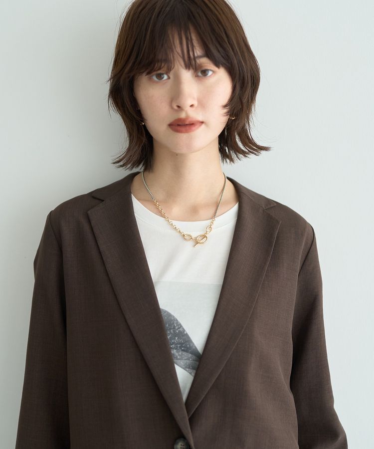 YECCA VECCA「リネンライクジャケット②」|テーラードジャケット|