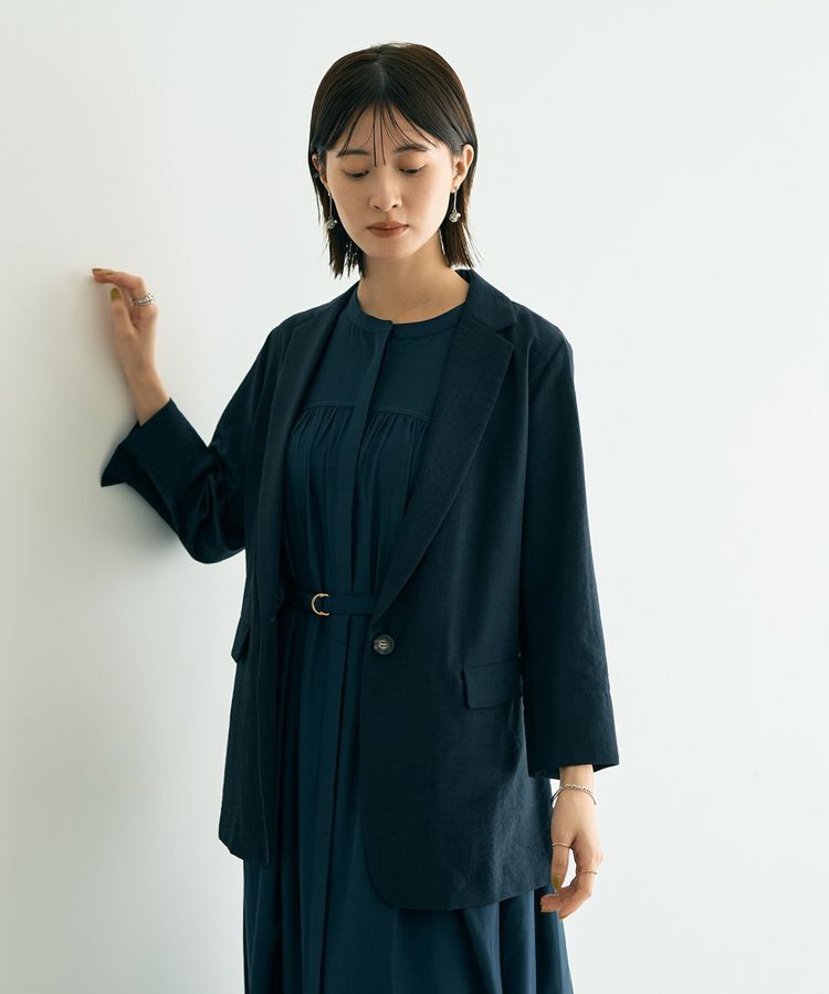 YECCA VECCA「リネンライクジャケット②」|テーラードジャケット|