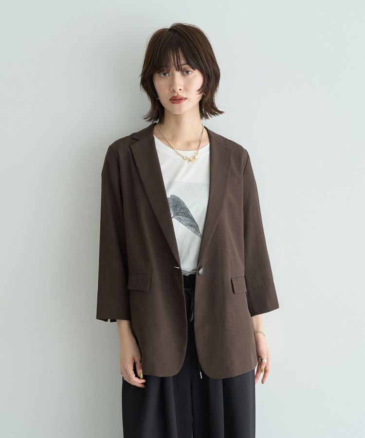 YECCA VECCA「リネンライクジャケット②」|テーラードジャケット|
