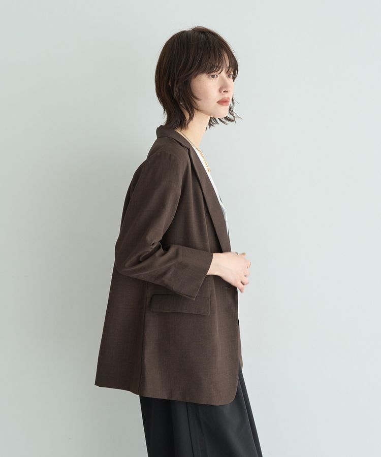 YECCA VECCA「リネンライクジャケット②」|テーラードジャケット|