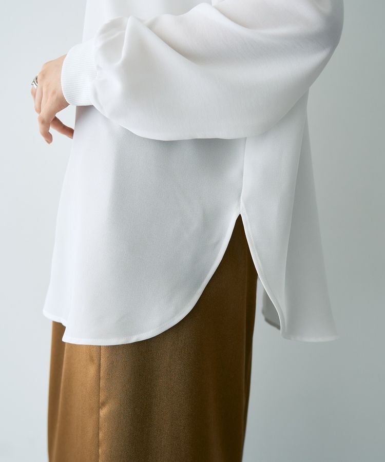 YECCA VECCA「リブMIXジョーゼットブラウス」|シャツ・ブラウス|