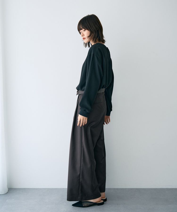 YECCA VECCA「リブMIXジョーゼットブラウス」|シャツ・ブラウス|