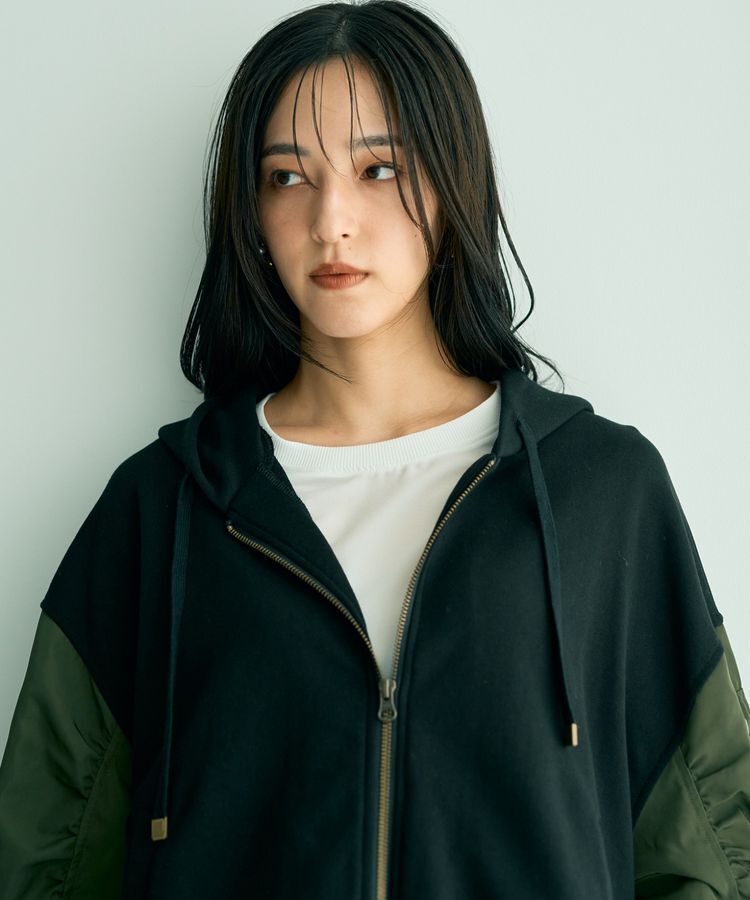 YECCA VECCA「リブMIXジョーゼットブラウス」|シャツ・ブラウス|