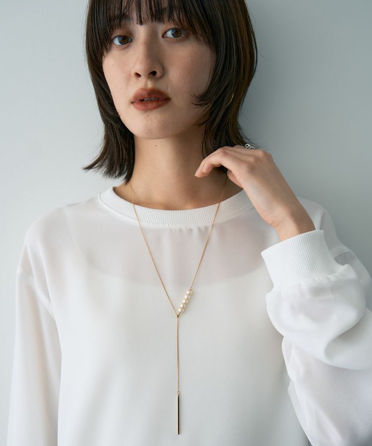 YECCA VECCA「リブMIXジョーゼットブラウス」|シャツ・ブラウス|