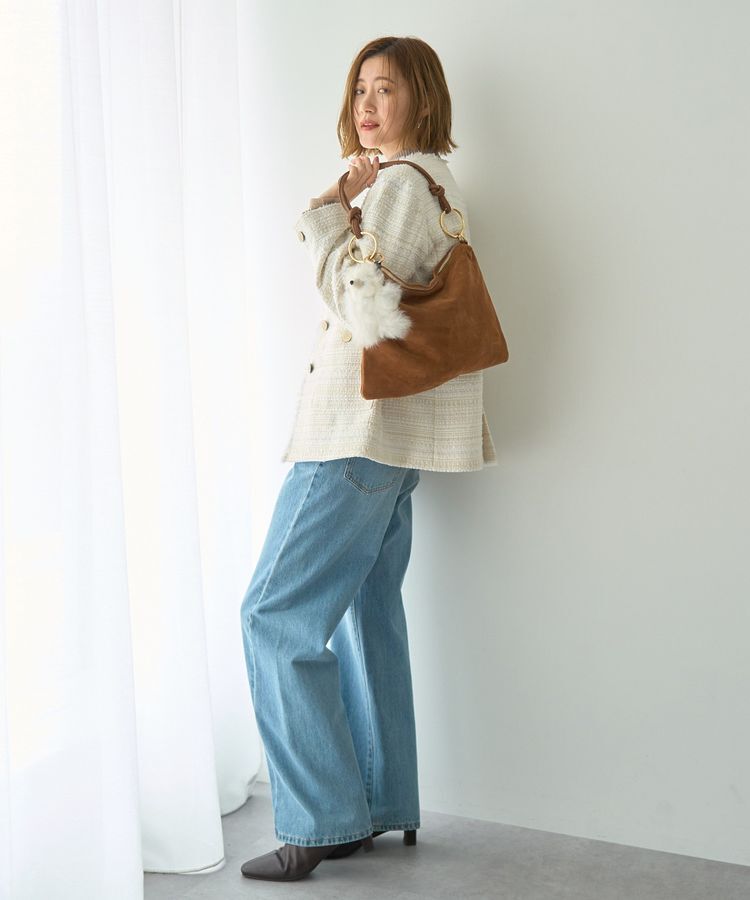 YECCA VECCA「ノーカラーツイードジャケット」|テーラードジャケット|