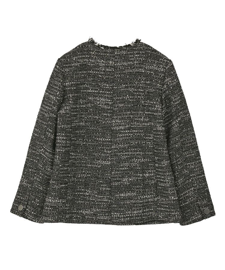 YECCA VECCA「ノーカラーツイードジャケット」|テーラードジャケット|