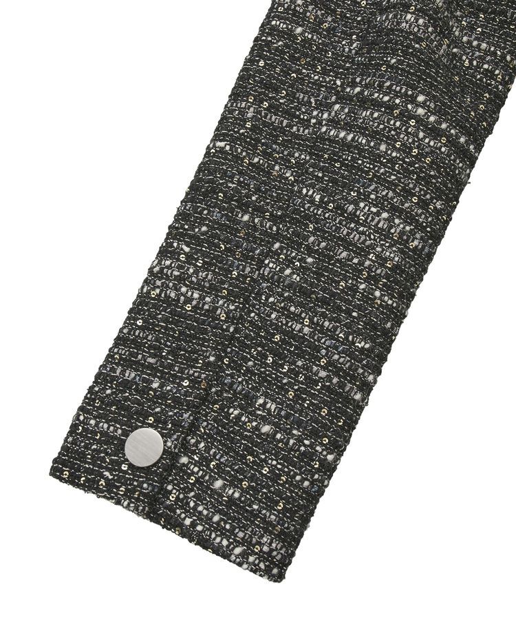 YECCA VECCA「ノーカラーツイードジャケット」|テーラードジャケット|