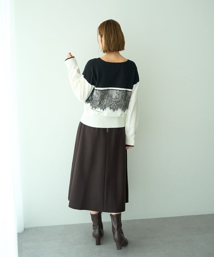 YECCA VECCA「バイカラーレースニット」|ニット・セーター|