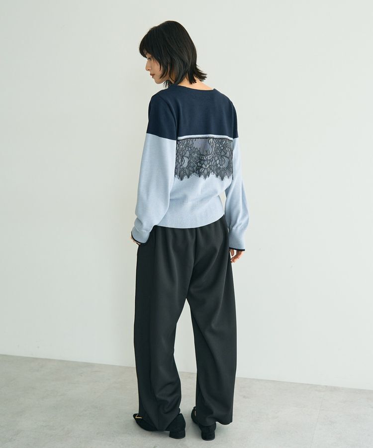 YECCA VECCA「バイカラーレースニット」|ニット・セーター|