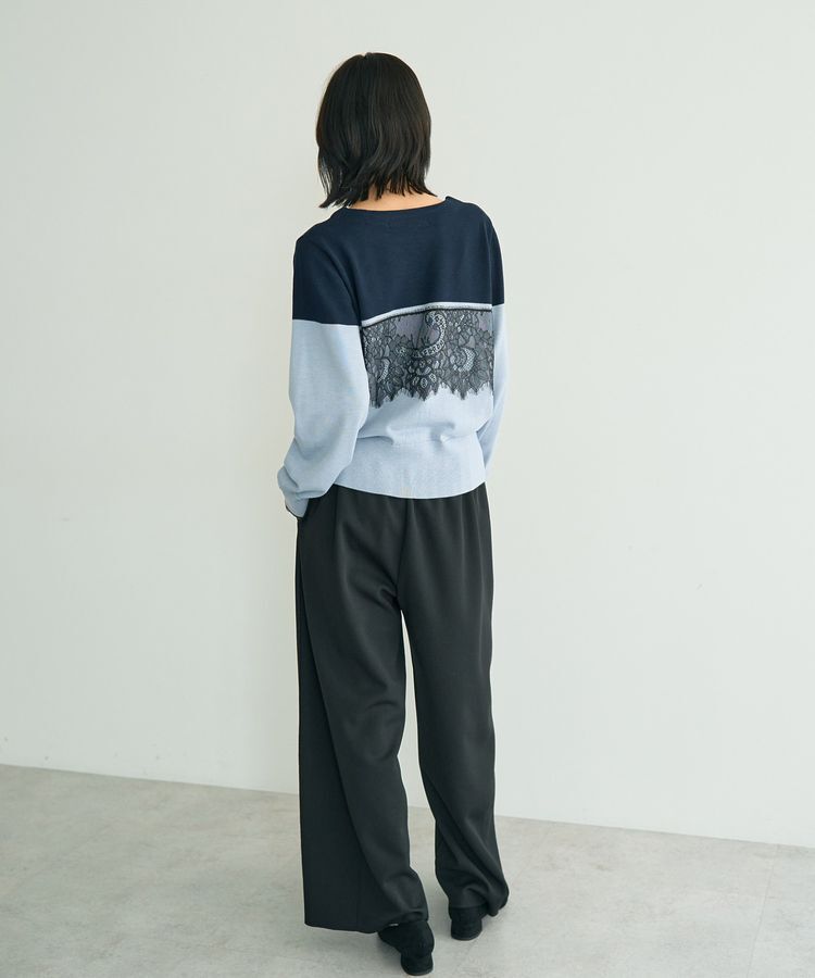 YECCA VECCA「バイカラーレースニット」|ニット・セーター|