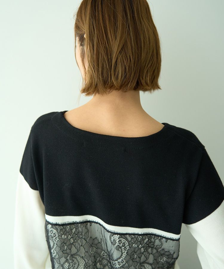 YECCA VECCA「バイカラーレースニット」|ニット・セーター|