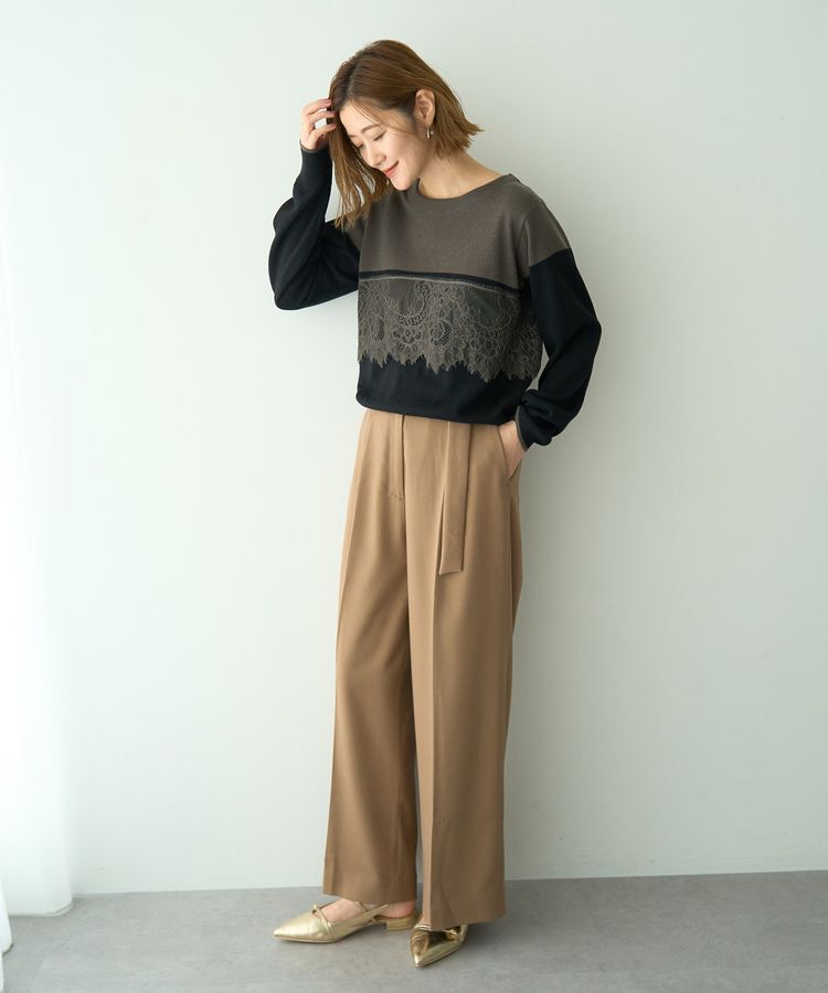 YECCA VECCA「バイカラーレースニット」|ニット・セーター|