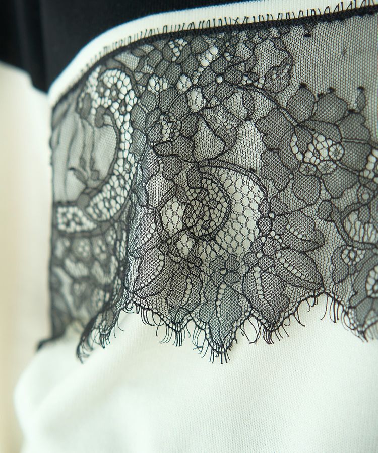 YECCA VECCA「バイカラーレースニット」|ニット・セーター|