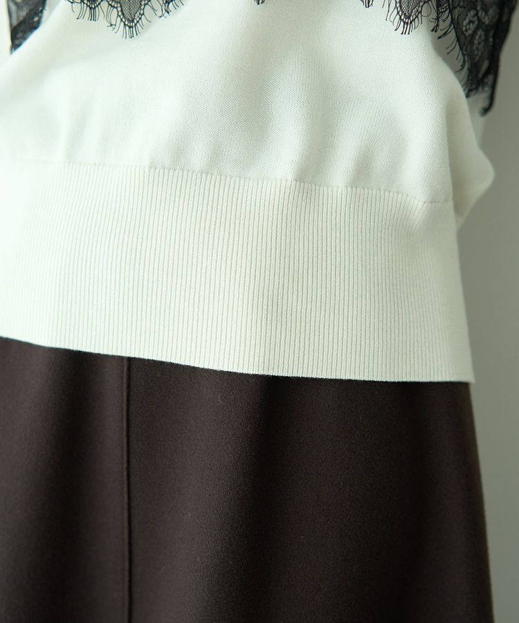 YECCA VECCA「バイカラーレースニット」|ニット・セーター|