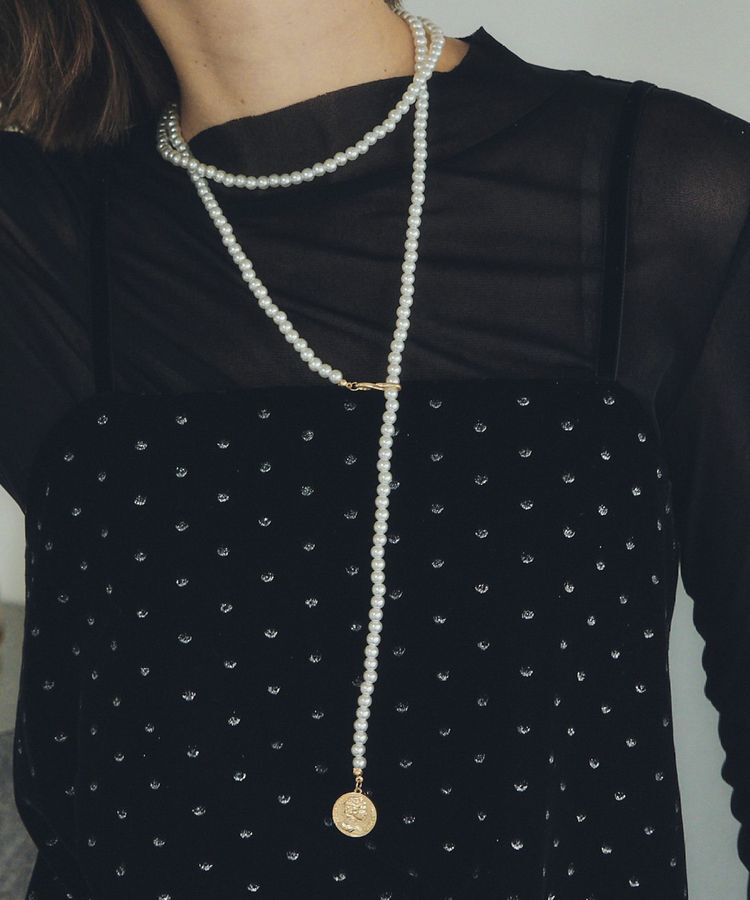 YECCA VECCA「マルチジョイントコインパールネックレス」|ネックレス|