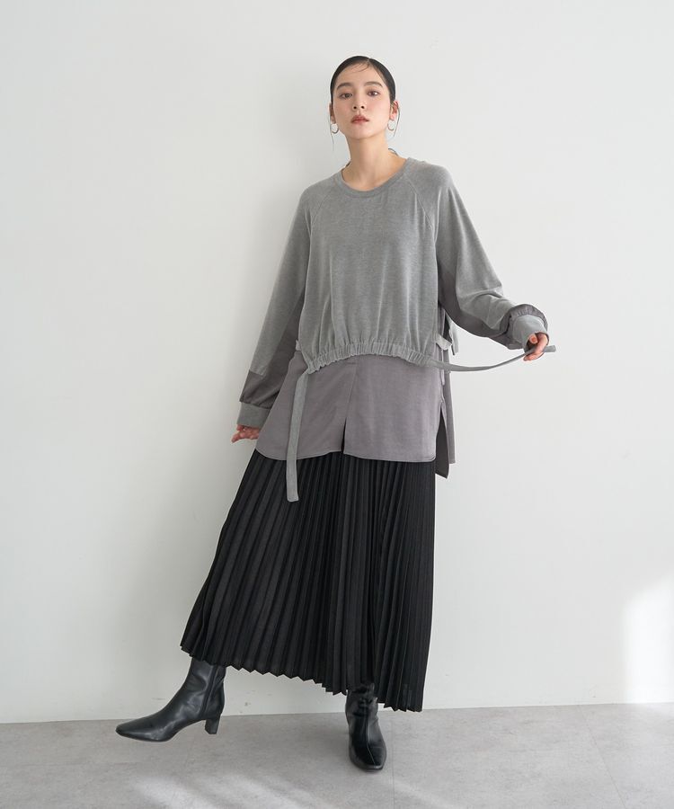 YECCA VECCA「サテンプリーツスカート」|スカート|