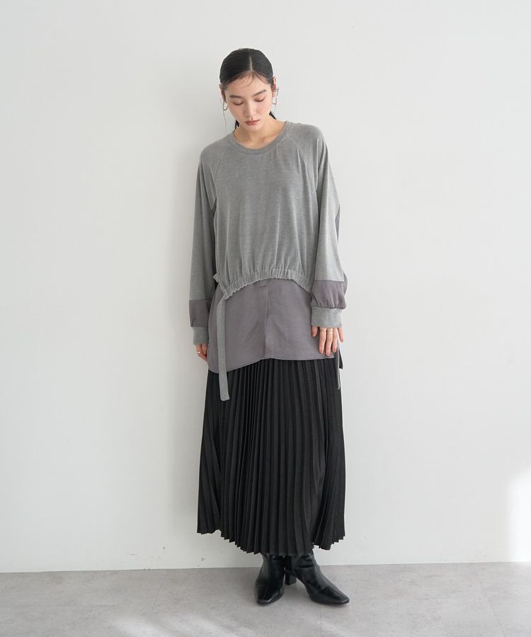 YECCA VECCA「サテンプリーツスカート」|スカート|