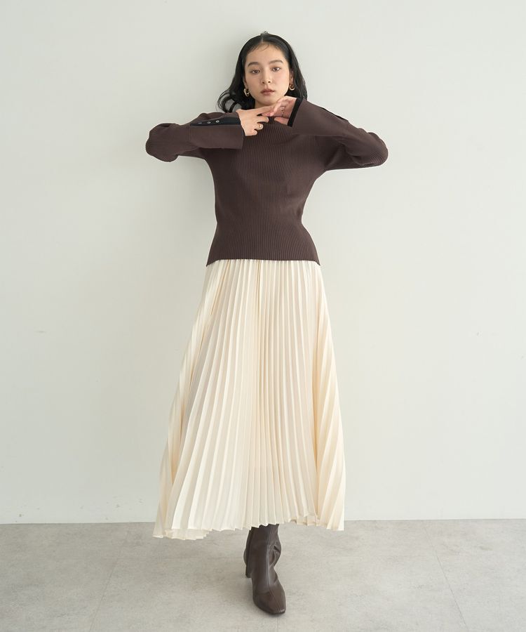 YECCA VECCA「サテンプリーツスカート」|スカート|