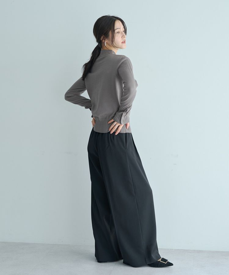 YECCA VECCA「袖口釦リブMIXニット」|ニット・セーター|