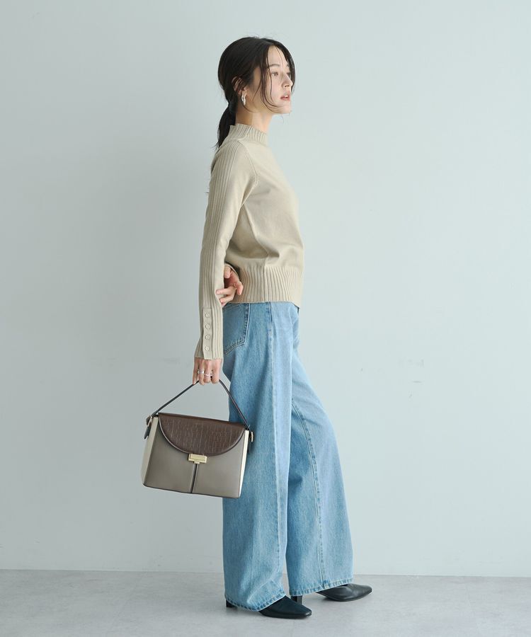 YECCA VECCA「袖口釦リブMIXニット」|ニット・セーター|