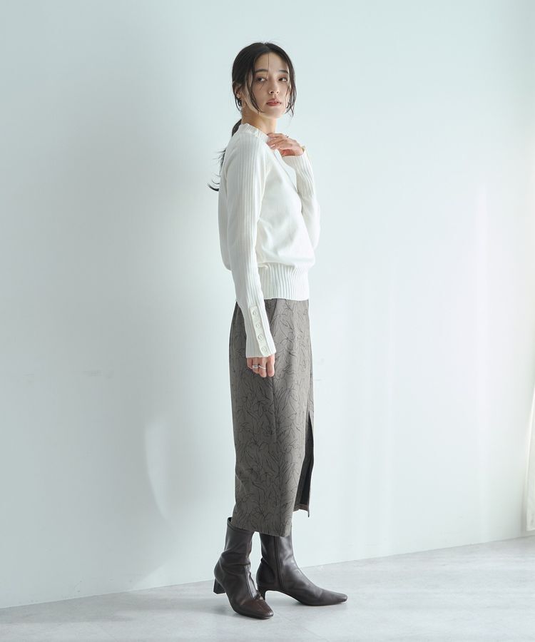 YECCA VECCA「袖口釦リブMIXニット」|ニット・セーター|