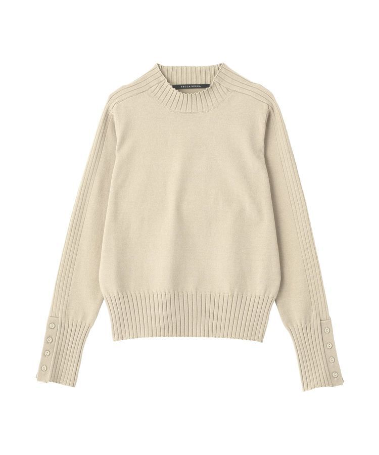 YECCA VECCA「袖口釦リブMIXニット」|ニット・セーター|