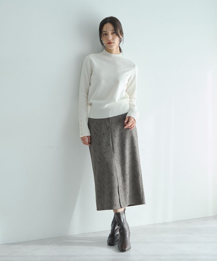 YECCA VECCA「袖口釦リブMIXニット」|ニット・セーター|