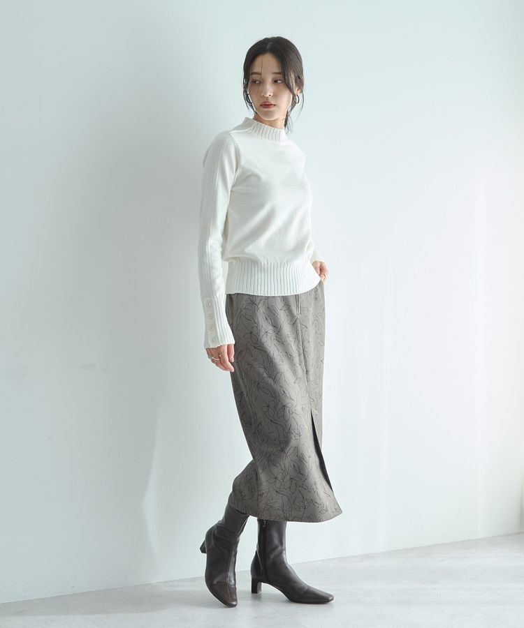 YECCA VECCA「袖口釦リブMIXニット」|ニット・セーター|