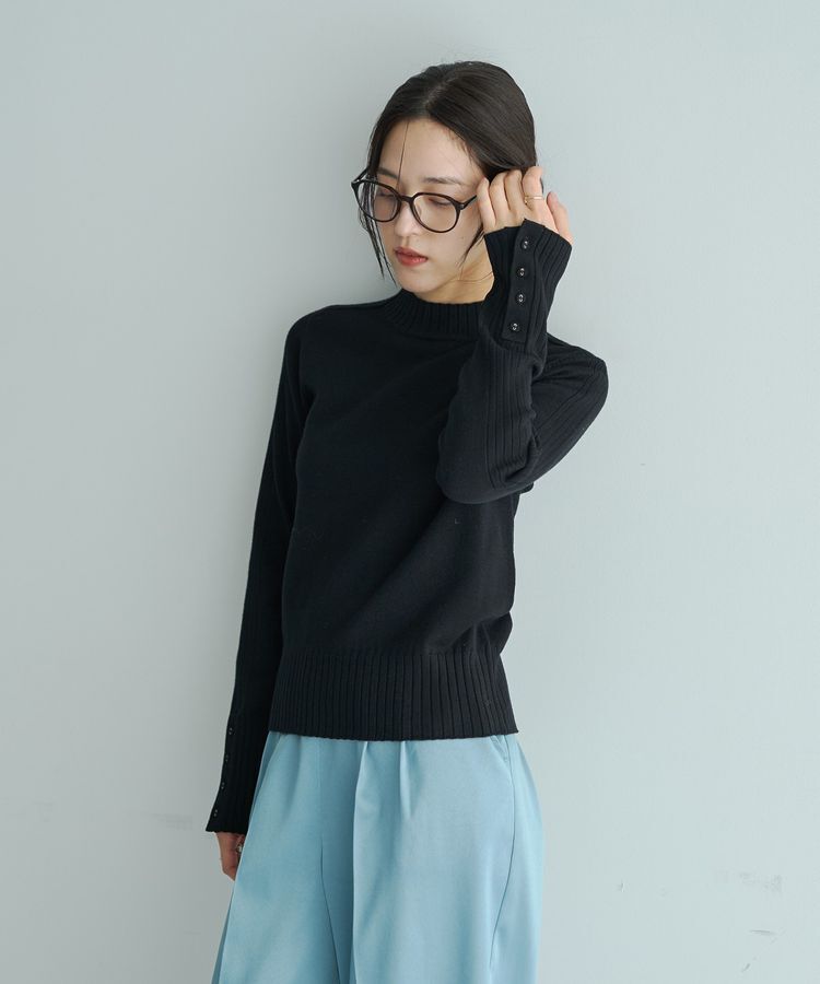 YECCA VECCA「袖口釦リブMIXニット」|ニット・セーター|
