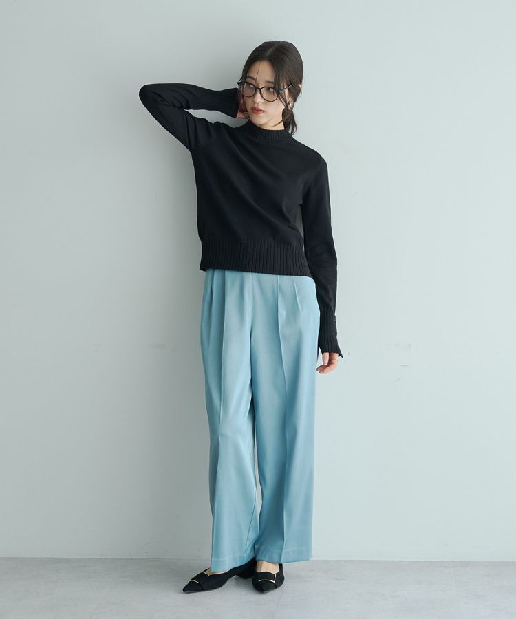 YECCA VECCA「袖口釦リブMIXニット」|ニット・セーター|