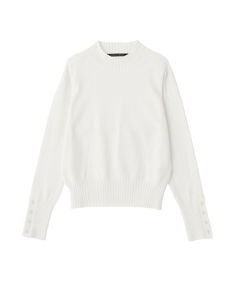 YECCA VECCA「袖口釦リブMIXニット」|ニット・セーター|