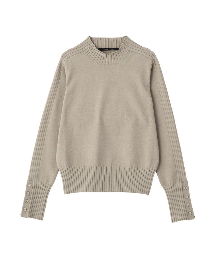 YECCA VECCA「袖口釦リブMIXニット」|ニット・セーター|