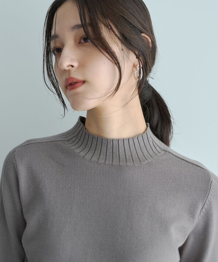 YECCA VECCA「袖口釦リブMIXニット」|ニット・セーター|