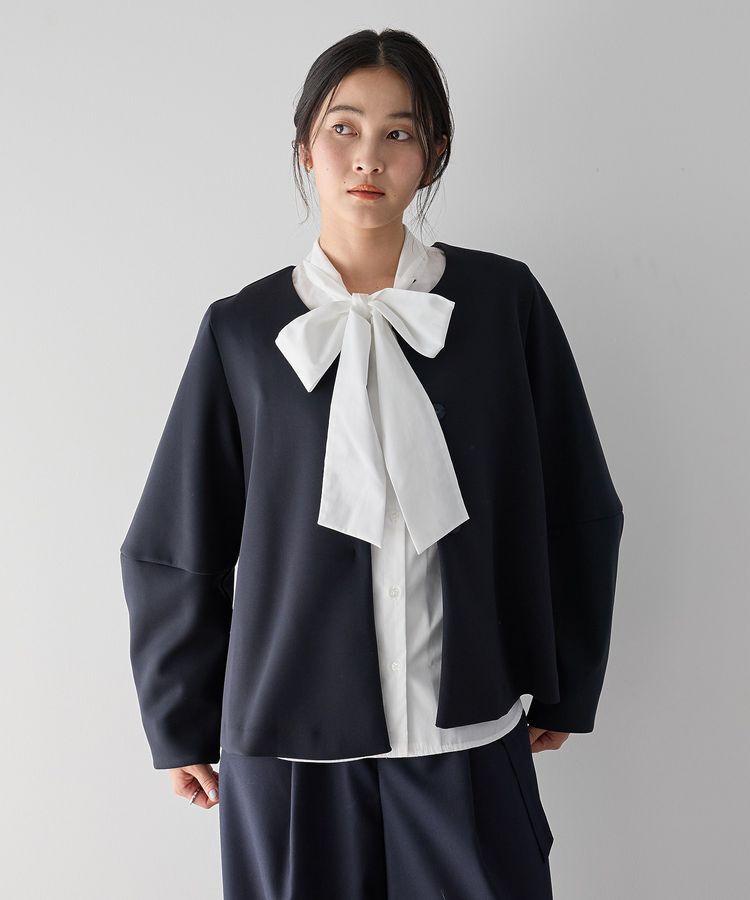 YECCA VECCA「ダンボールニットジャケット」|テーラードジャケット|Navy