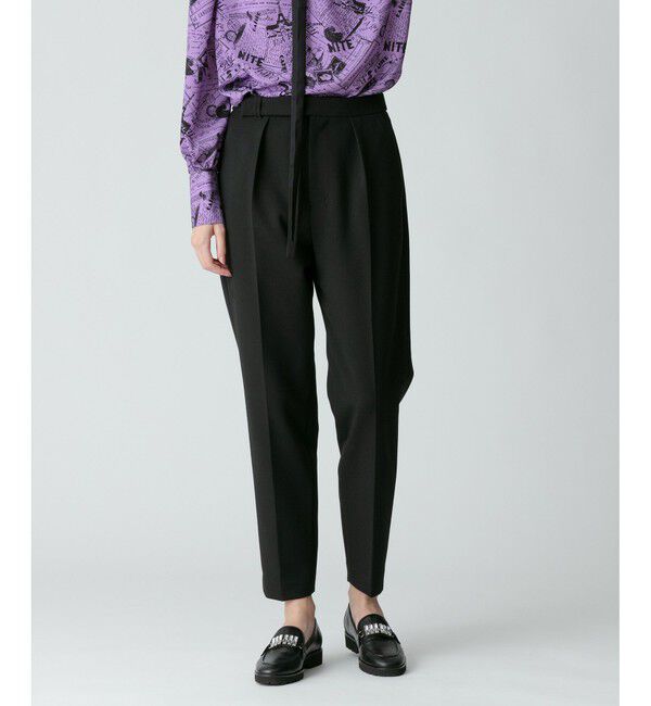 allureville「ダブルクロステーパードタックパンツ」|その他|ブラック