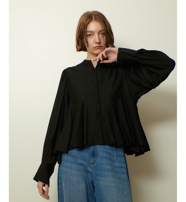 allureville「ヘムマチフレアブラウス」|シャツ・ブラウス|ブラック