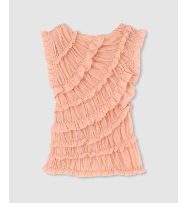 LOULOU WILLOUGHBY「【LOULOU WILLOUGHBY】オーガンジートリコットギャザープルオーバー」|Tシャツ・カットソー|