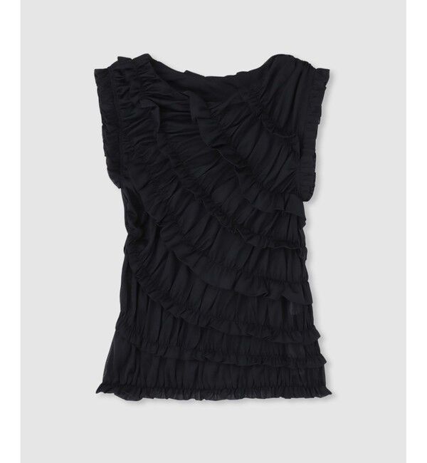 LOULOU WILLOUGHBY「【LOULOU WILLOUGHBY】オーガンジートリコットギャザープルオーバー」|Tシャツ・カットソー|