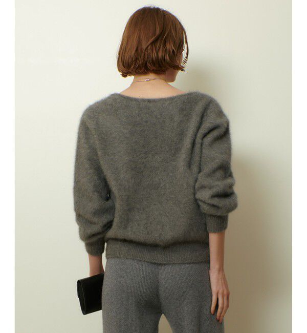 allureville「カシミヤブレンドファー加工Ｖプルオーバー」|ニット・セーター|