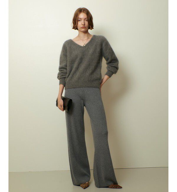 allureville「カシミヤブレンドファー加工Ｖプルオーバー」|ニット・セーター|