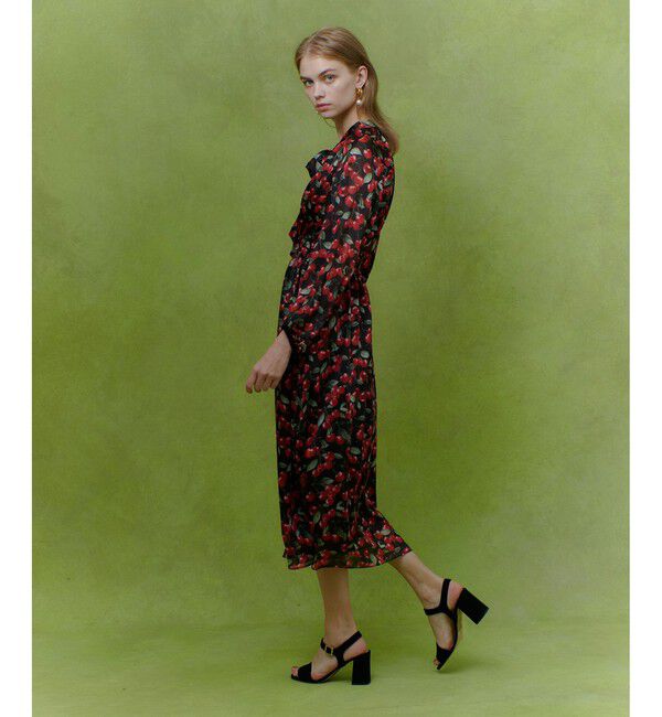 LOULOU WILLOUGHBY「【LOULOU WILLOUGHBY】LISAチェリープリント リボンワンピース」|ワンピース|